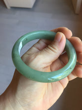 Load image into Gallery viewer, 57.5mm Certified Type A 100% Natural Oily Dark Green Gray Black(油青) Jadeite Jade Bangle PE106-7160