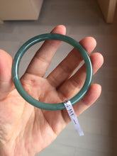 Load image into Gallery viewer, 59.3mm Certified Type A 100% Natural dark green/blue/gray Guatemala slim round cut Jadeite bangle BP192-2456