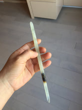 Load image into Gallery viewer, 20cm 100% Natural black light yellow Xiu Jade (Serpentine) Hairpin AW55