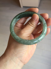 Load image into Gallery viewer, 56.4mm certified type A 100% Natural oily dark green gray black with flying snow Jadeite jade bangle PC203-7671