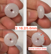 Load image into Gallery viewer, 100% Natural white/purple/yellow jadeite Jade Safety Guardian Button(donut) Pendant/worry stone BF96