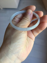 Load image into Gallery viewer, 50mm Certified Type A 100% Natural icy watery light purple white slim Jadeite Jade bangle PJ53-2054