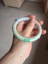 Load image into Gallery viewer, AllaboutjadeCanada.com only 56mm certified Type A 100% Natural sunny green/white/purple/brown(FU LU Shou) round cut Jadeite Jade bangle AF78-8925 Add on item