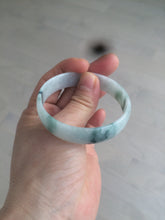 Load image into Gallery viewer, 52.5mm certified type A 100% Natural green/white with green floating flowers jadeite jade bangle AT94-0777
