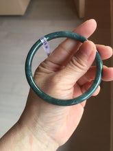 Load image into Gallery viewer, 60mm Certified Type A 100% Natural light green/blue/gray Guatemala slim round cut Jadeite bangle BP207-1015