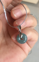 Load image into Gallery viewer, 9.8-10mm 100% natural type A blue/green/yellow/gray Guatemala Jadeite Jade small safe and sound donuts button pendant group BP61 (add-on items)