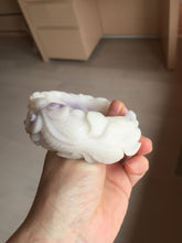 Load image into Gallery viewer, 55.5mm 100% natural pink red brown beige carved Goldern fish and lotus (金玉满堂) Quartzite (Shetaicui jade) bangle SY127