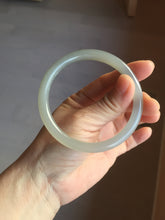 Load image into Gallery viewer, 59.4mm Certified 100% Natural gray black(灰冰) flat round cut nephrite jade bangle HN38-3593