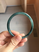 Load image into Gallery viewer, 57.3mm Type A 100% Natural icy black(WuJi 冰乌鸡) blue gray Guatemala Slim Round Cut Jadeite Bangle PJ158-1380