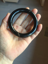 Load image into Gallery viewer, 56mm certified 100% Natural black meteorite chubby round cut nephrite bangle HN36-3600