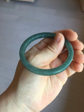 Load image into Gallery viewer, 51.3mm Type A 100% Natural dark green/black/blue/gray with flying snow Guatemala square style Jadeite bangle PJ74-0654