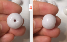 Load image into Gallery viewer, Type A 100% Natural white/light purple drum shape Jadeite Jade bead/pendant BF95