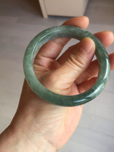 Load image into Gallery viewer, 56.4mm certified type A 100% Natural oily dark green gray black with flying snow Jadeite jade bangle PC202-7675