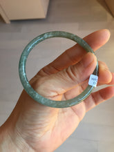 Load image into Gallery viewer, 56.4mm Type A 100% Natural Light Green/Gray/Black/Brown “Reed Flowers & Snow” Guatemala Slim Round Cut Jadeite Bangle PJ125-1413