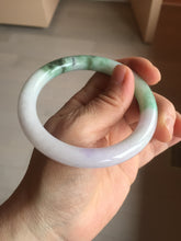 Load image into Gallery viewer, 56mm Certified Type A 100% Natural sunny green purple round cut Jadeite Jade bangle PB99-4951