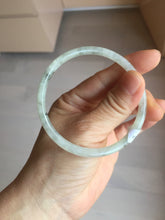 Load image into Gallery viewer, AllaboutjadeCanada.com only 56.6mm certified 100% natural Type A icy watery light green white skinny round cut jadeite jade bangle AZ188-(7340)