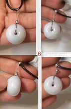 Load image into Gallery viewer, Type A 100% Natural white/light purple drum shape Jadeite Jade bead/pendant BF95