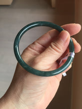 Load image into Gallery viewer, 58.8mm Certified Type A 100% Natural light green/blue/gray Guatemala slim round cut Jadeite bangle BP210-1021