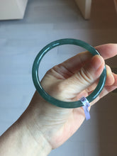 Load image into Gallery viewer, 60mm Certified Type A 100% Natural dark green/blue/gray Guatemala slim round cut Jadeite bangle PD24-3854