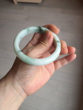 Load image into Gallery viewer, 57.5mm Certified 100% natural Type A green/white jadeite jade bangle BM32-9745