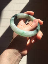 Load image into Gallery viewer, 60.3mm certified type A 100% Natural green/black Jadeite Jade bangle BM42-8565