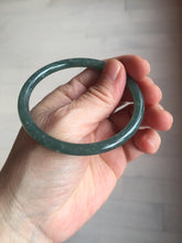 Load image into Gallery viewer, 57mm Certified Type A 100% Natural dark green/blue/gray with Guatemala slim round cut Jadeite bangle PE57-7064