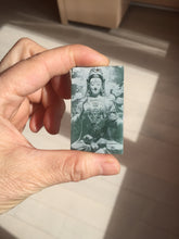 Load image into Gallery viewer, 100% natural blue gray white Guatemala jadeite jade Photo engraving Guanyin (观音) rectangle safe and sound pendant/worry stone/decor PA248