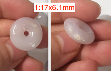 Load image into Gallery viewer, 100% Natural white/purple/yellow jadeite Jade Safety Guardian Button(donut) Pendant/worry stone BF96