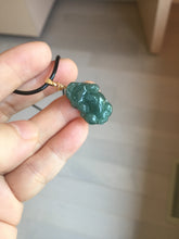 Load image into Gallery viewer, 100% Natural Type A Blue Green Gray Black 3D Pixiu (貔貅) Feng Shui Wealth Attractor Guatemala Jadeite Pendant Group Necklace PH222