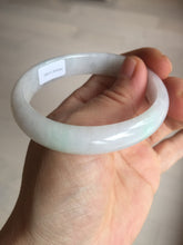 Load image into Gallery viewer, 52mm certified type A 100% Natural sunny green/white/purple oval jadeite jade bangle BK117-0281