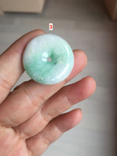 Load image into Gallery viewer, 26-28mm Type A 100% Natural sunny green yellow Jadeite Jade Safety Guardian Button donuts Pendant group BP96