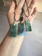 Load image into Gallery viewer, 100% Natural Type A Sunny Green Dark Green Black Gray Misty Mountain Forest Jadeite Jade Safe and Sound Pendant Group BS121