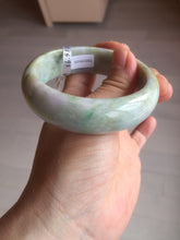 Load image into Gallery viewer, 56.5mm certificated Type A 100% Natural sunny green/purple/yellow Monet’s Water Lilies Jade bangle E62-1029