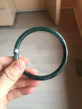 Load image into Gallery viewer, 61mm Certified Type A 100% Natural light green/blue/gray Guatemala slim round cut Jadeite bangle BP198-2051