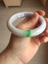 Load image into Gallery viewer, 58.5mm Certified type A 100% Natural sunny green/white/purple(春带彩) Jadeite bangle BS68-2531