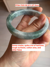 Load image into Gallery viewer, 57-62mm Certified Type A 100% Natural green/brown/white/gray jadeite Jade bangle group GL16