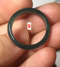 Load image into Gallery viewer, 17.9mm 7 3/4 100% natural type A icy watery green/blue Guatemala jadeite jade band ring group BP76