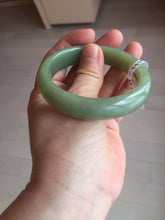 Load image into Gallery viewer, 55.5mm certified 100% Natural green/yellow nephrite Jade bangle HE17-8450