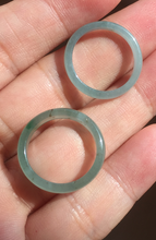 Load image into Gallery viewer, 16.3mm size5 3/4 100% natural type A icy watery green/blue icy watery Guatemala jadeite jade band ring group BP84