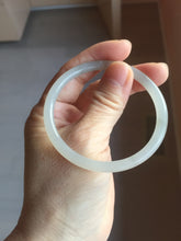 Load image into Gallery viewer, 54.3mm Certified 100% Natural gray black(灰冰) slim round cut nephrite jade bangle HN41-9131