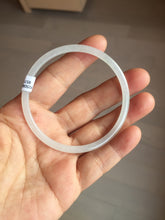 Load image into Gallery viewer, 54mm Certified Type A 100% Natural icy watery white/light purple/green flat skinny Jadeite Jade bangle BG217-8571