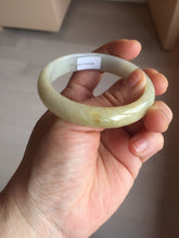 Load image into Gallery viewer, 52mm certified Type A 100% Natural yellow brown white Jadeite Jade bangle AU23-0242