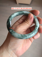 Load image into Gallery viewer, 54-59mm certified Type A 100% Natural dark green/white/black Jadeite Jade bangle group with defects GL51