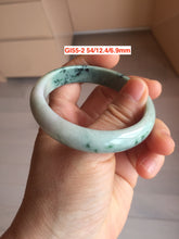 Load image into Gallery viewer, 55-60mm certified 100% natural Type A white black gray jadeite jade bangle group GL55 Add on item