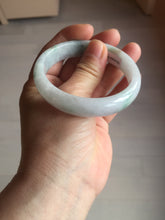 Load image into Gallery viewer, 55.4mm certified Type A 100% Natural light purple with green floating flowers Jadeite Jade bangle AU11-1260