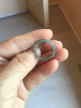 Load image into Gallery viewer, 16.5mm size 6 100% natural type A icy watery green/blue icy watery Guatemala jadeite jade band ring group PC93