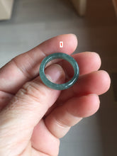 Load image into Gallery viewer, Size 6 1/2 100% natural type A light dark green blue black gray Guatemala jadeite band ring group AA112
