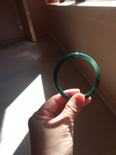 Load image into Gallery viewer, 56mm Type A 100% Natural dark green/blue/gray/black Guatemala slim round cut Jadeite bangle PJ120