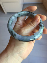 Load image into Gallery viewer, 60.5mm Certified Type A 100% Natural dark green/red/purple/gray Snowy Pine Mountain Jadeite Jade bangle PE116-1215
