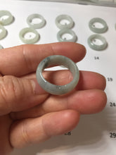 Load image into Gallery viewer, Size 6 1/2-9 100% natural type A white light green broad jadeite jade band ring PA253